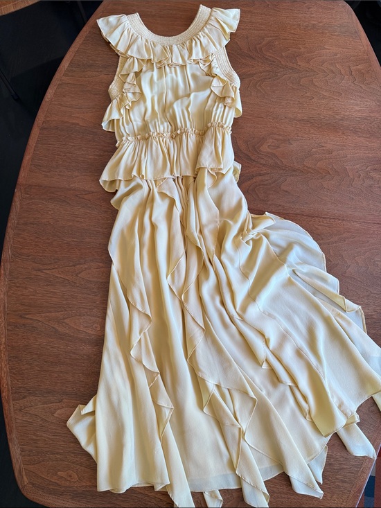 Ulla Johnson Dresses & Skirts - Ulla Johnson Pale Yellow Ruffle Maxi Dress